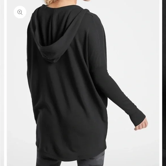 Athleta Purana Wrap Sweatshirt - Black sz s - Picture 2 of 5